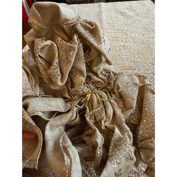 (2) brown burlap snowflake Christmas bows - Picture 11 of 12